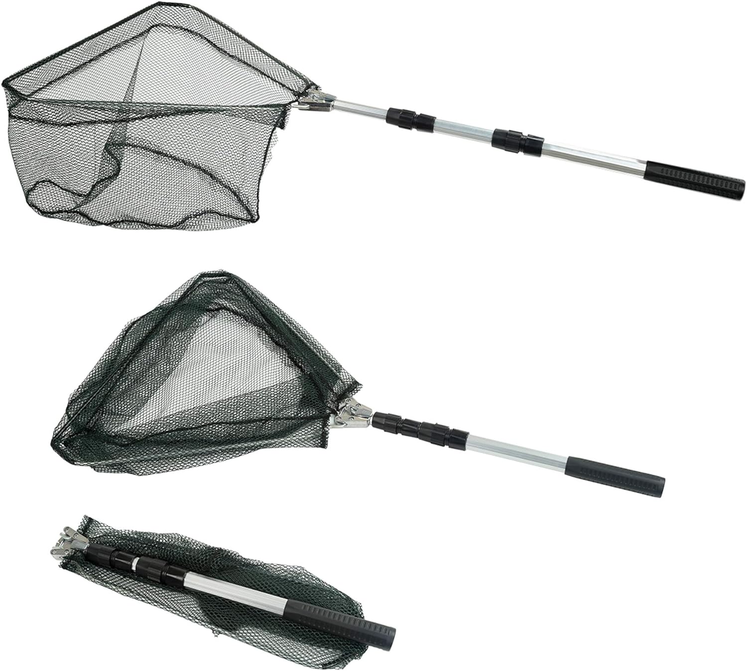 Fishing Landing Net with Telescoping Pole Handle ( Aluminum Handle, 50" Full)
