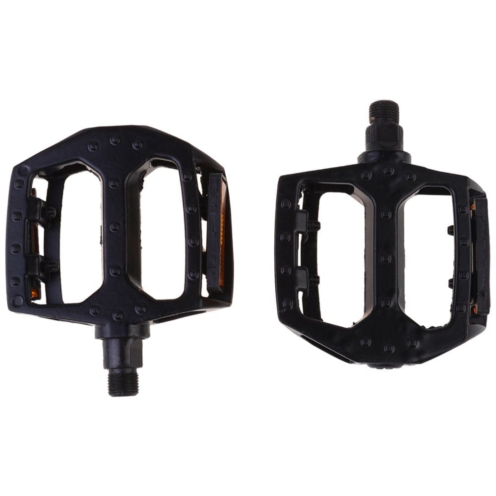 1 Pair Aluminium Alloy Bike Pedal Bike Pedal Accessory (Black Single Rolling Beads Style)