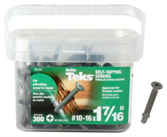 Teks 21381 Metal-To-Wood PFH Self Tapping Screws, #10-16 x 1-7/16", 300 Pack