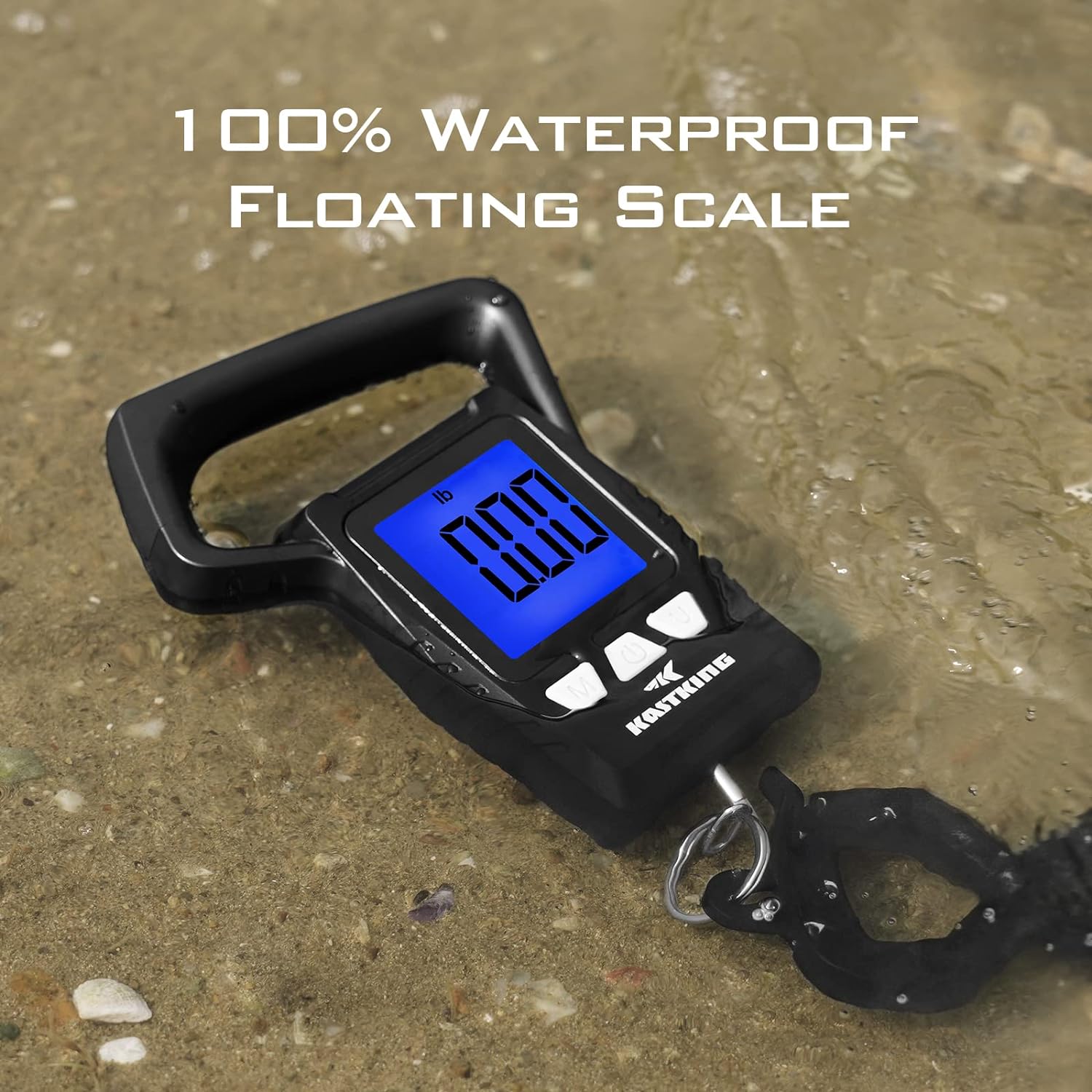 Floating Waterproof Digital Scale, 2.5” Large LCD Display, 110lb Capacity, Multi-Mode Pound/Ounces & Kilograms
