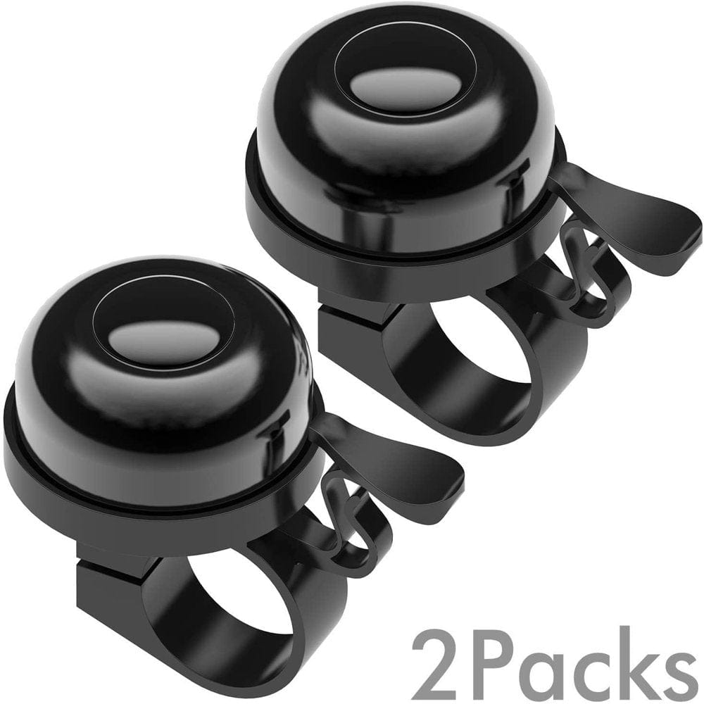 2 Pack Bicycle Bell Mini Aluminum Alloy Bike Ring Horn Accessories for Scooter Cruiser Ebike Tricycle Mountain Road Bike MTB BMX Electric Bike