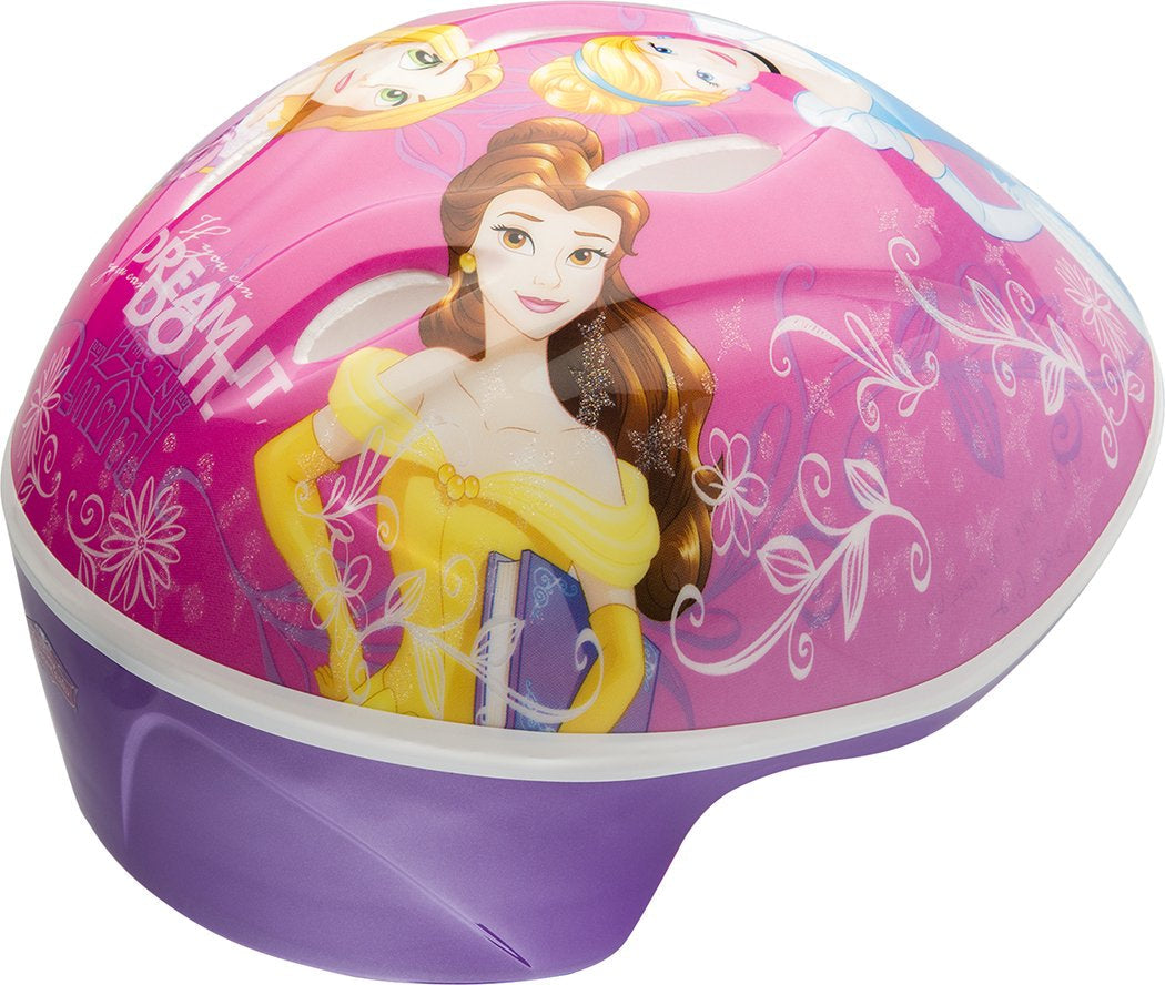 Disney Princesses Rule Glitter Bell Bike Helmet, Pink/Light Blue, Toddler 3+ (48-52Cm)