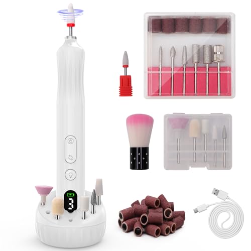 Electric Nail Drill, Professional Acrylic Nail Drill Machine with Nail Dryer & Digital Display, Portable USB Nail File Efile Set for Acrylic Gel Nails, Manicure Pedicure Tool Kit for Home Salon Use