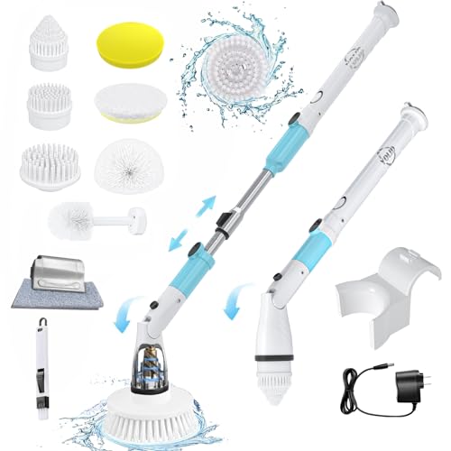 Electric Spin Scrubber Cordless Scrubber Brush with Long Handle Electric Brush for Cleaning Scrubbers for Cleaning Bathroom Power Cleaning Brush Bathroom Cleaning Tools