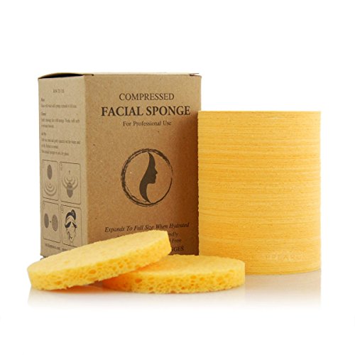 Facial Sponges - APPEARUS Compressed Natural Cellulose Face Sponge | Made in USA | Professional Spa Sponges for Face Cleansing, Massage, Pore Exfoliating, Mask, Makeup Removal (Yellow)