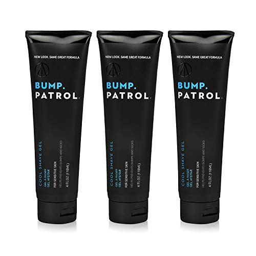 Bump Patrol Cool Shave Gel - Sensitive Clear Shaving Gel With Menthol Prevents Razor Burn, Bumps, Ingrown Hair - 4 Ounces 3 Pack