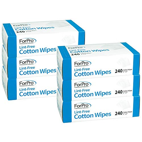 ForPro Lint-Free Cotton Wipes, 2 inches x 2 inches, 240-Count, (Pack of 6)