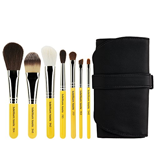 Bdellium Tools Professional Makeup Travel Line Basic 7pc. Brush Set with Roll-Up Pouch
