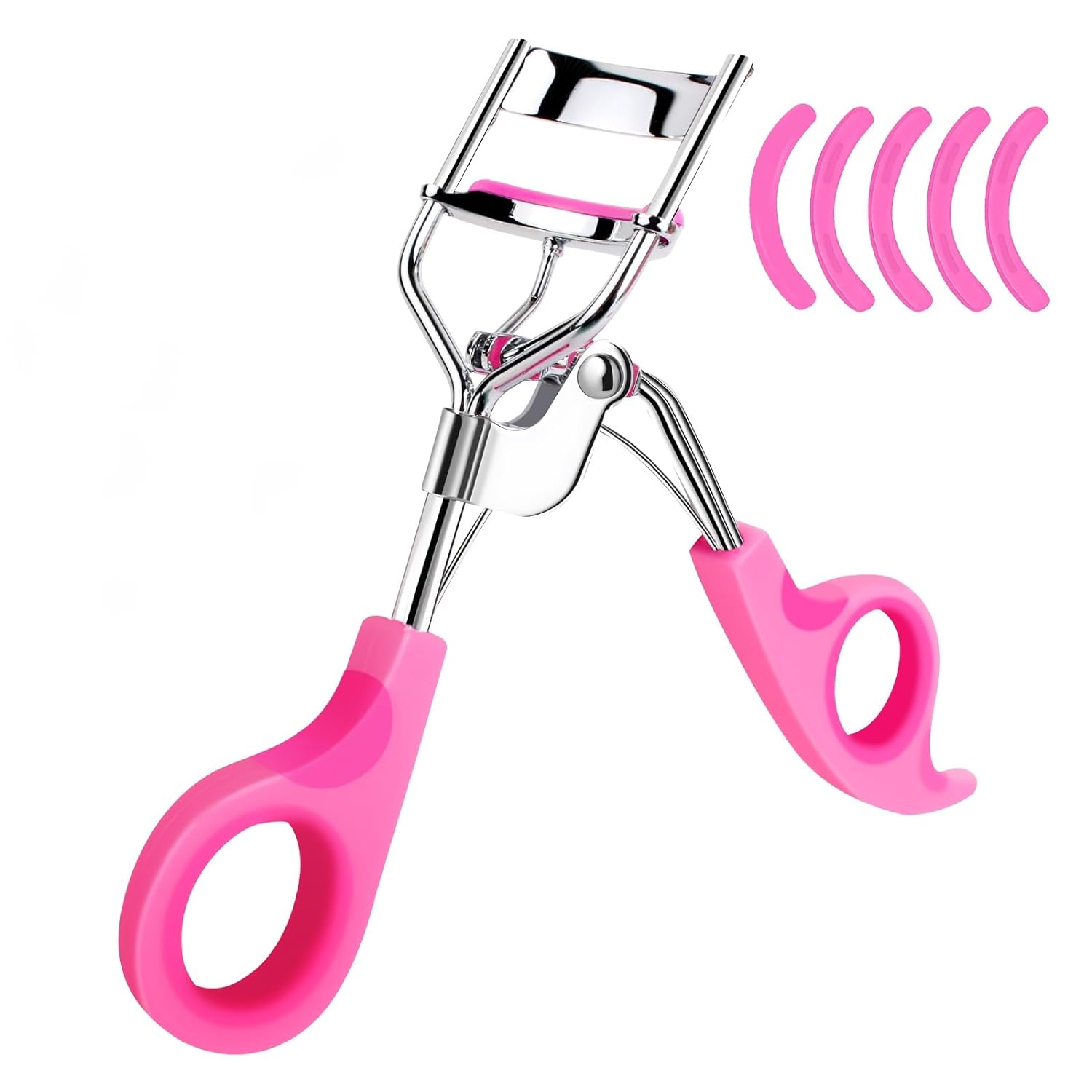 Eyelash Curlers, Premium Lash Curler, Come with 5PCS Extra Eyelash Curler Refills, Dual-Pink Scissor-Shaped Handle Eye Lash Curler, Superior Curling Effect