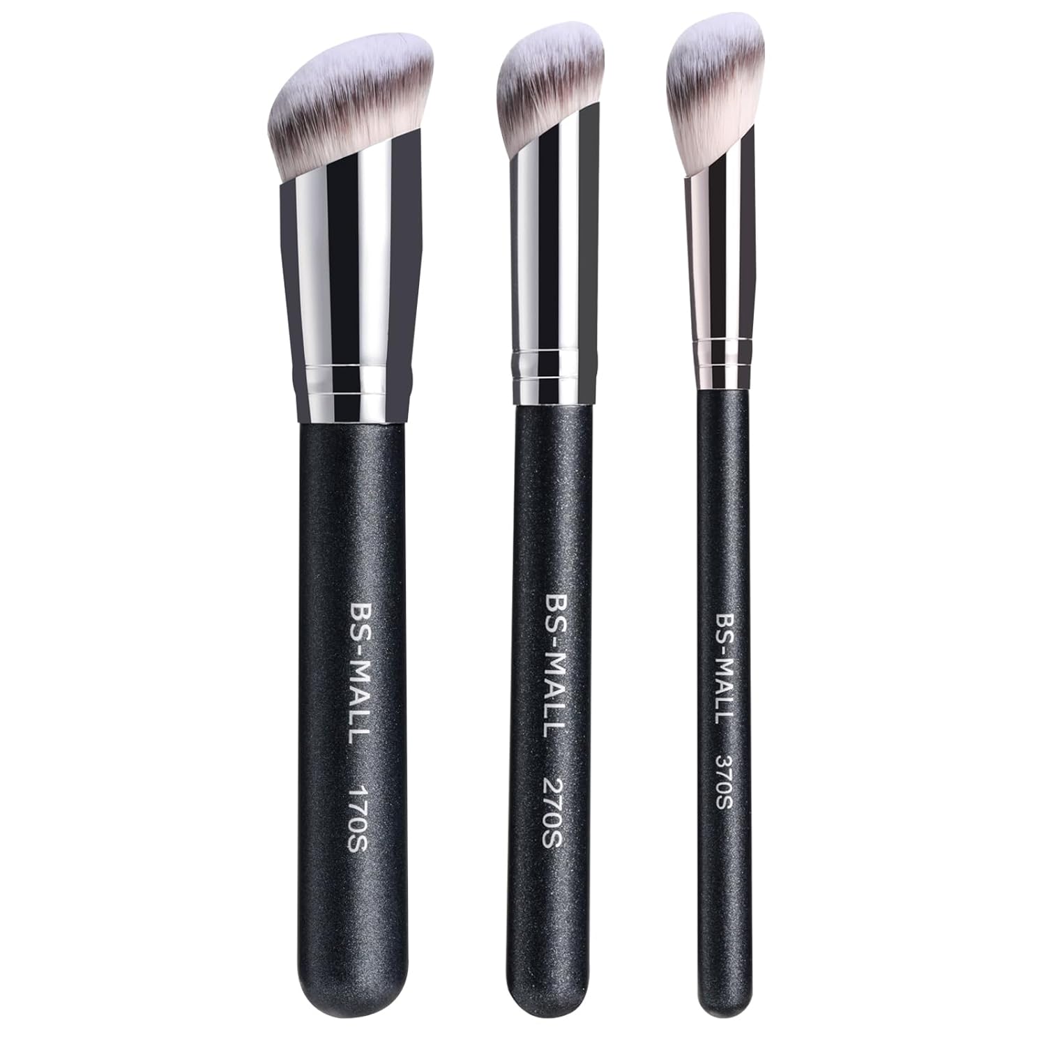 BS-MALL Foundation Brush Concealer Brush Set Synthetic Brush Hair Wooden Handle Pack of 3