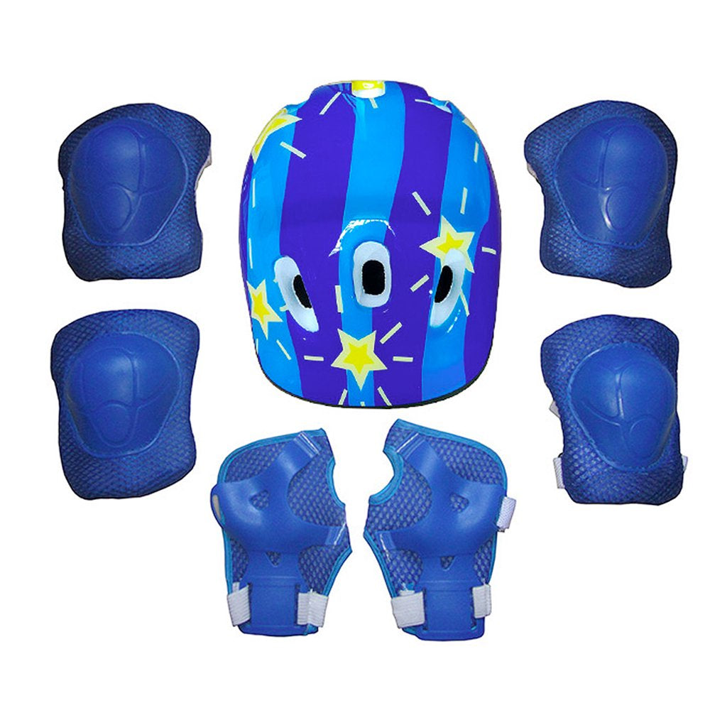7Pcs Kids Boy Girl Safety Helmet Knee Elbow Pad Sets Children Cycling Skate Bicycle Helmet Protection Safety Guard