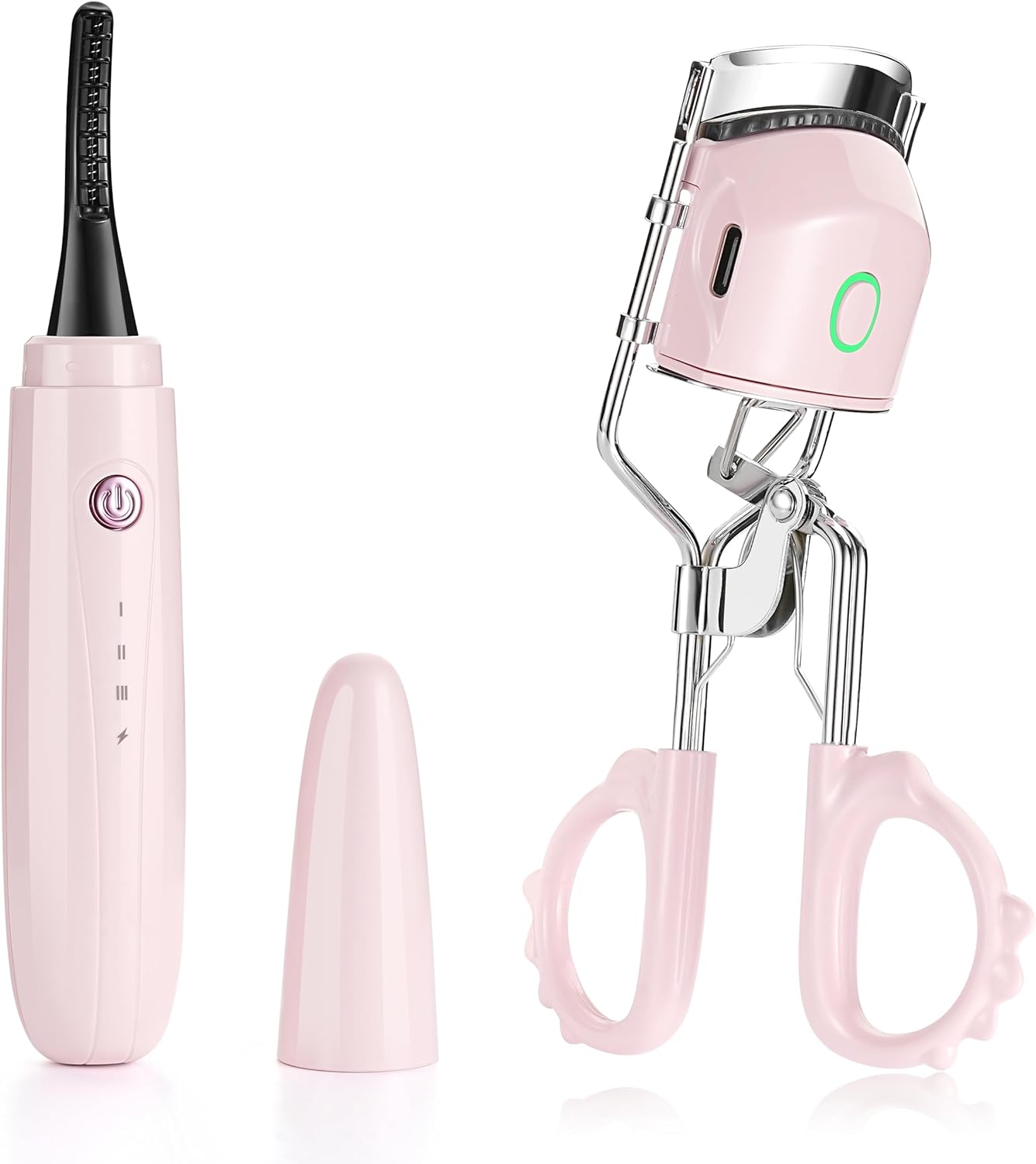 2 Pack Electric Heated Eyelash Curlers,Rapid Heated Lash Curler, Quick Natural Curling for Long Lasting with Sensing Heating Silicone Pad USB Rechargeable Eye Lash Curler