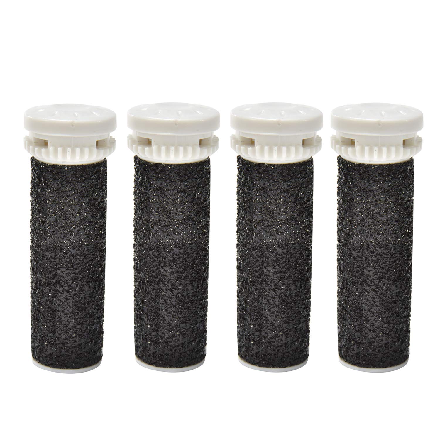 4 Pack Black Replacement Roller Refills Compatible with Scholl Express Pedi Foot Smoother-Extra Coarse