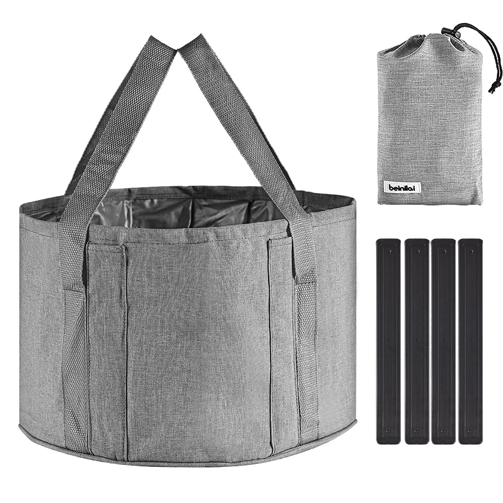 Collapsible Foot Bath Basin, Portable Foot Soak Tub, Folding Foot Tub for Soaking Feet, Multifunctional Bucket for Travel, Camping Washing, Storage Bucket, Foot Spa, Grey