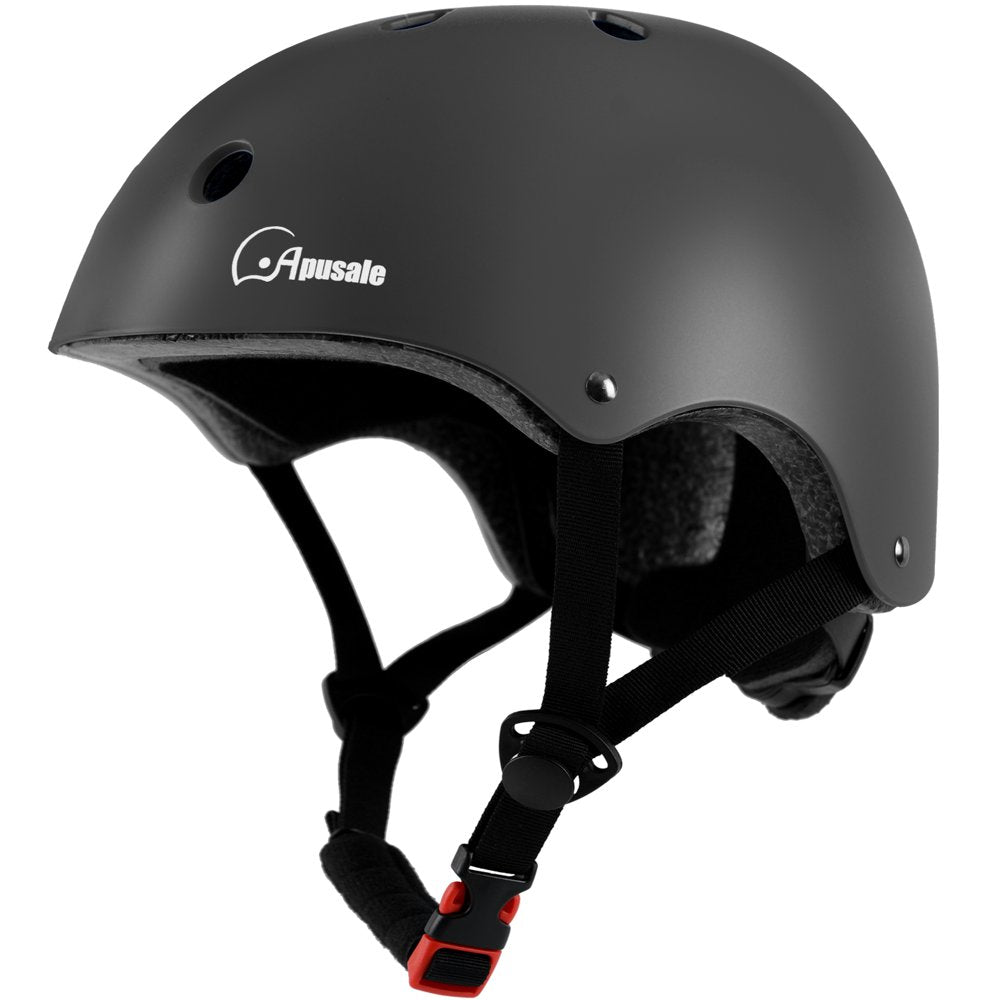 Apusale Kids Bike Helmet, for Scooter Skateboard Cycling Roller Skating, Adjustable 2 Sizes (Black S)