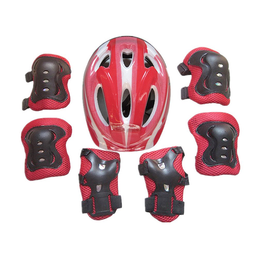 7Pcs Kids Boy Girl Safety Helmet Knee Elbow Pad Sets Children Cycling Skate Bicycle Helmet Protection Safety Guard