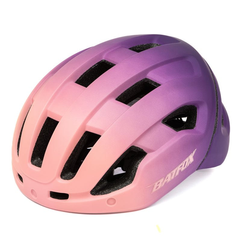 BATFOX Adults Mens Womens Bicycle Bike Helmet Casco De Bicicleta Street Urban Commuter Road Cycling Helmets with Rechargeable Led Light Visor Portable Backpack (Gradient Blue-Eye Shield+Sun Visor)