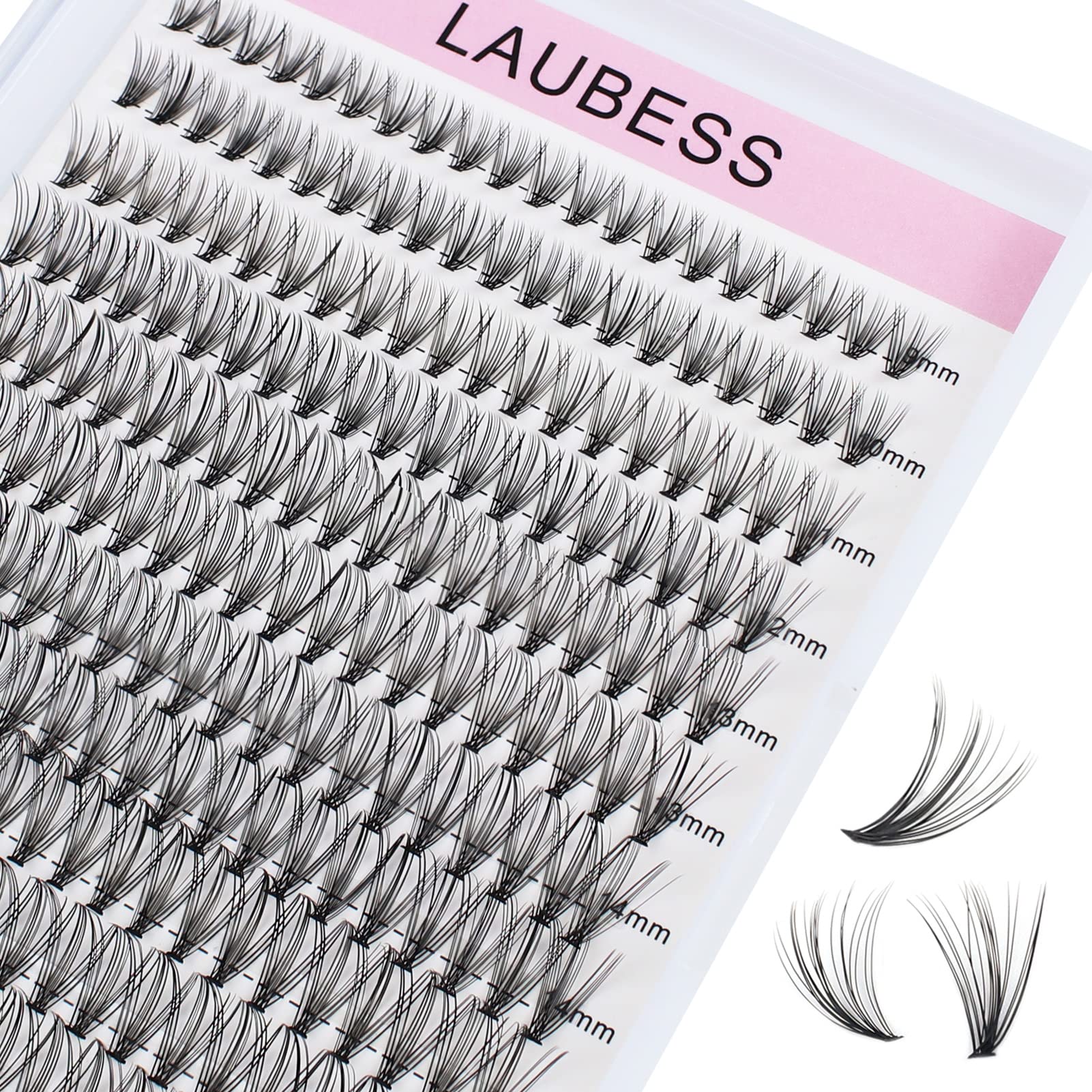 Cluster Lashes 240pcs 20D DIY Eyelash Extension D Curl Long Individual Lashes Mixed Tray Faux Mink Lash Clusters Extensions 0.07 0.10 Black (20D-0.07D-9-16mm)