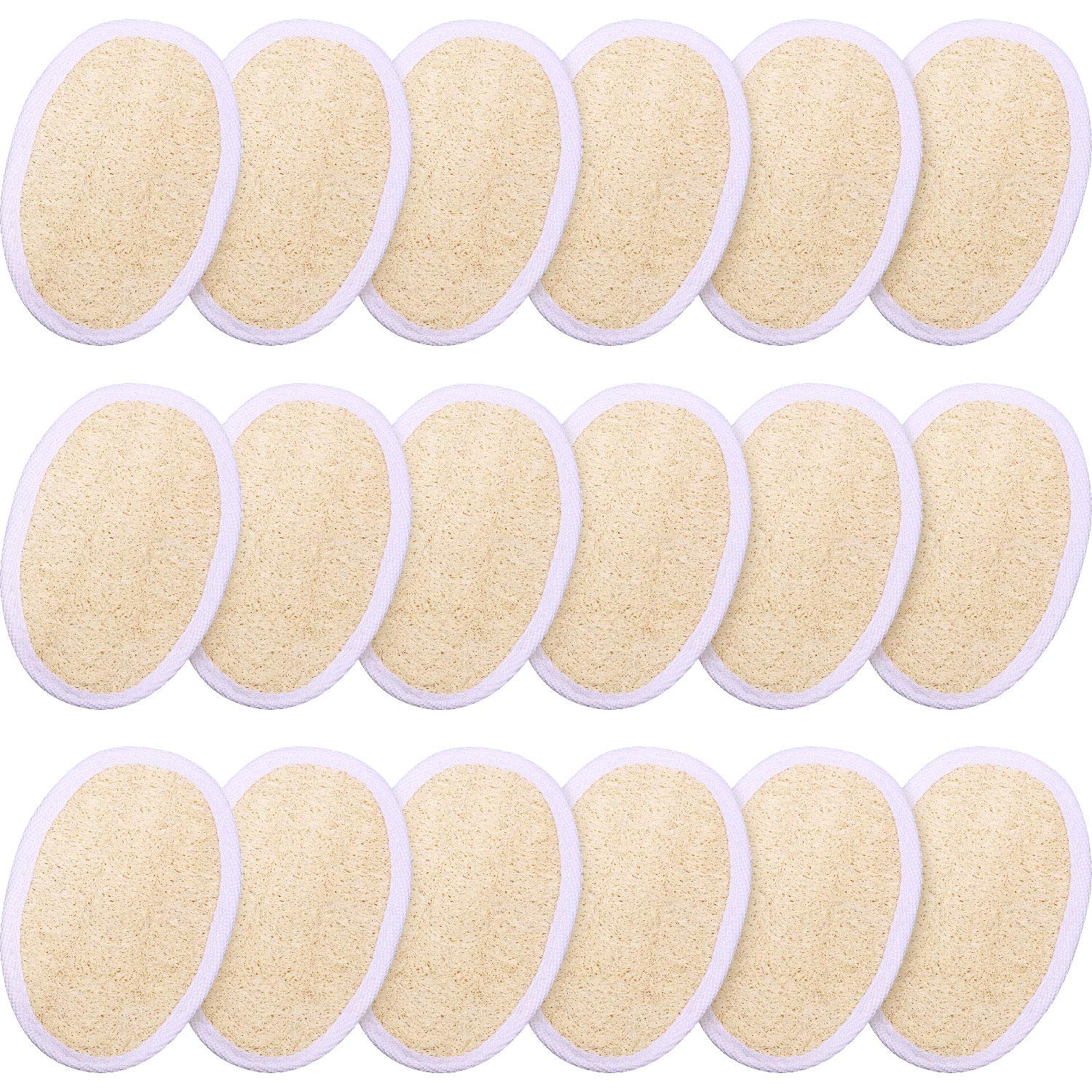 18 Packs Bath Shower Loofah Sponge Pad Exfoliating Loofah Body Scrubber Natural Bath Sponge Brush for Men and Women
