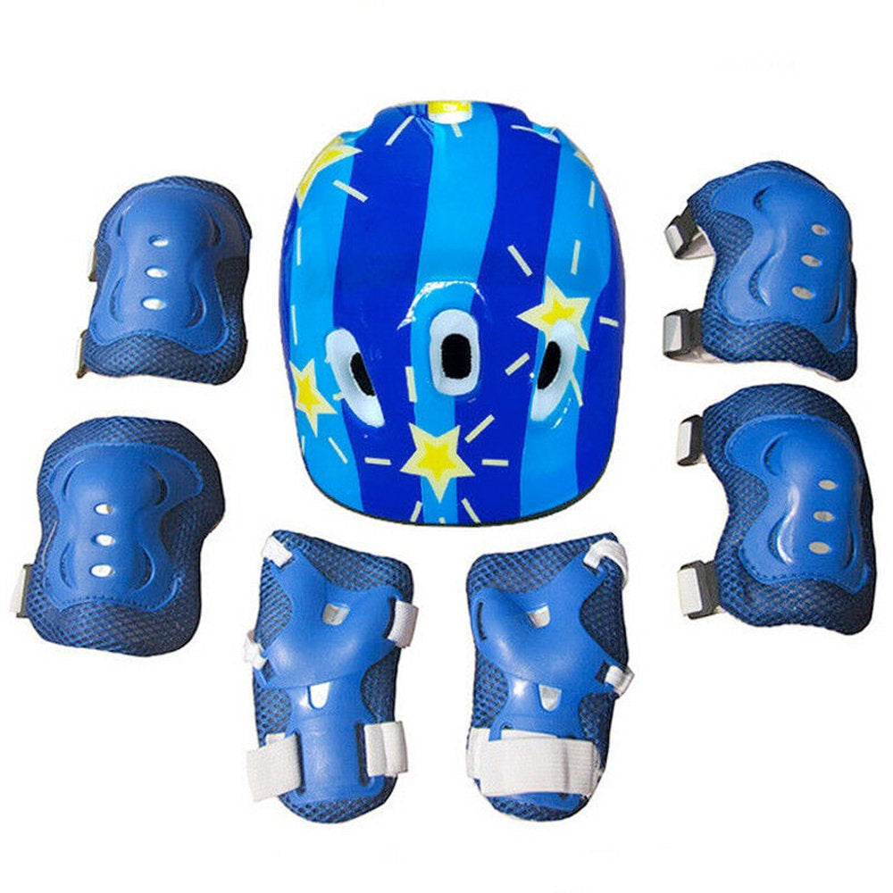 7Pcs Kids Boy Girl Safety Helmet Knee Elbow Pad Sets Children Cycling Skate Bicycle Helmet Protection Safety Guard