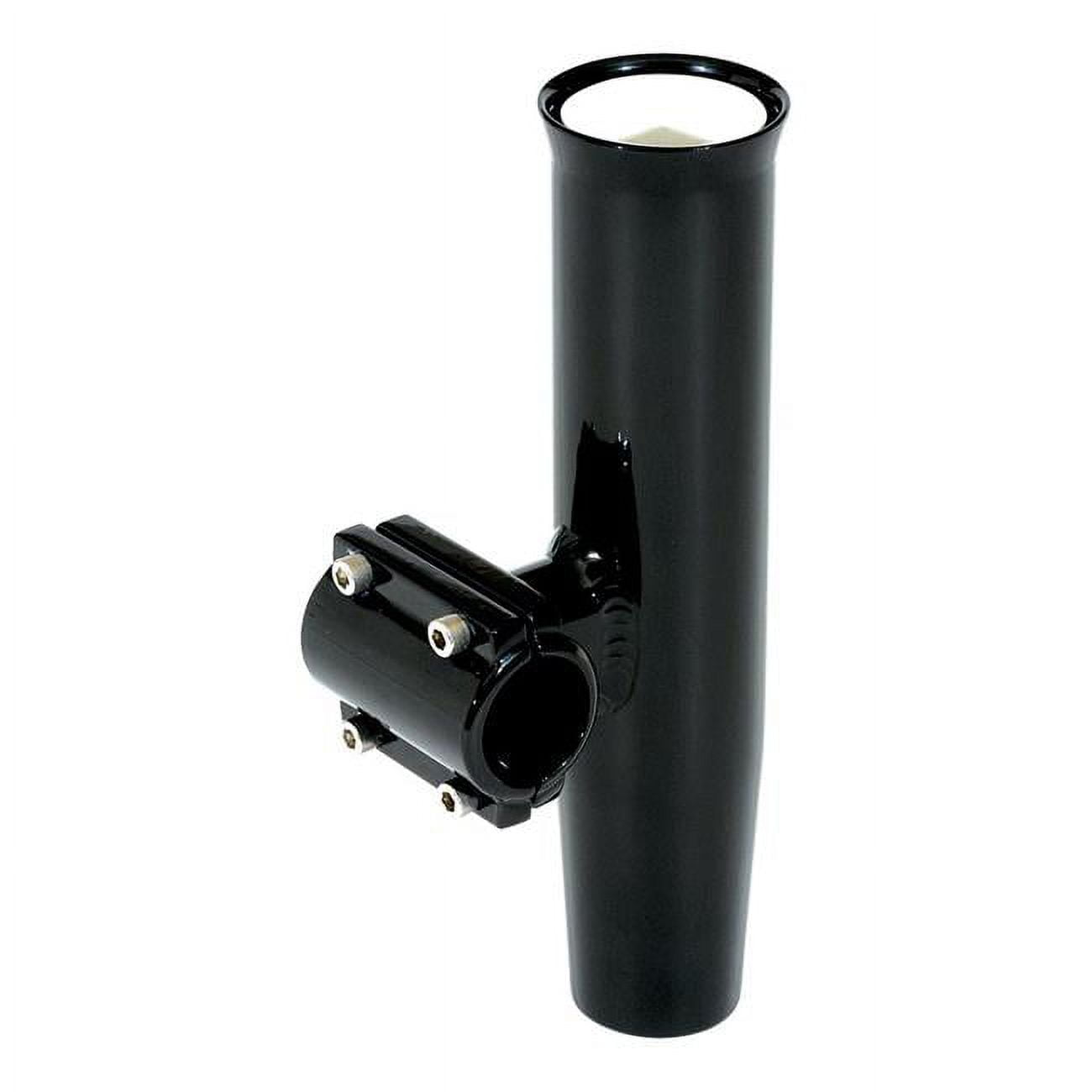 Clamp-On Rod Holder with Black Aluminum & Horizontal Mount - Fits 1.66 in. O.D. Pipe