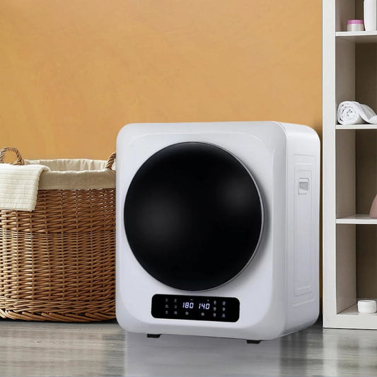 CozyHom Compact Electric Dryer Laundry Dryer. Portable Clothes Dryer Machine with Stainless Steel Drum. White