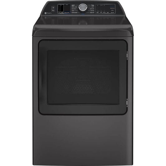 GE Profile 7.4 cu. ft. Capacity Smart aluminized alloy drum Electric Dryer with Sanitize Cycle and Sensor Dry
