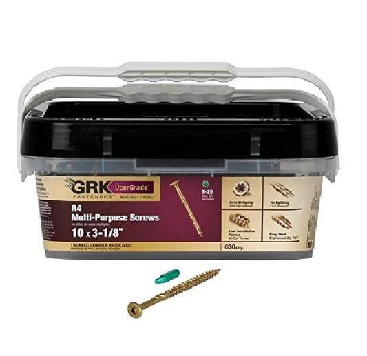 GRK Fasteners 95200 Multi-Purpose Screws, #10 x 3-1/8 Inch