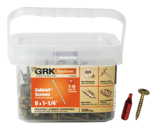 GRK Fasteners 100069 UberGrade Star Cabinet Screws, #8 x 1-1/4 Inch