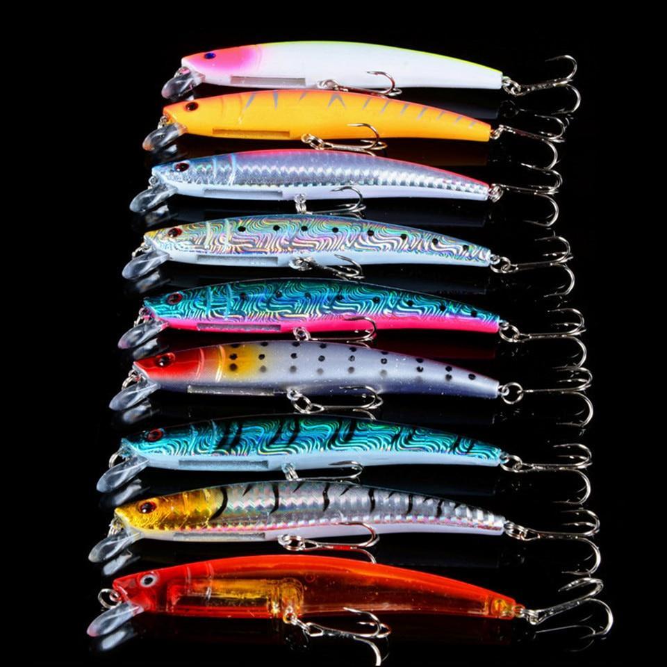 52PCs Mixed Fishing Lures Minnow Crank baits Wobblers Set