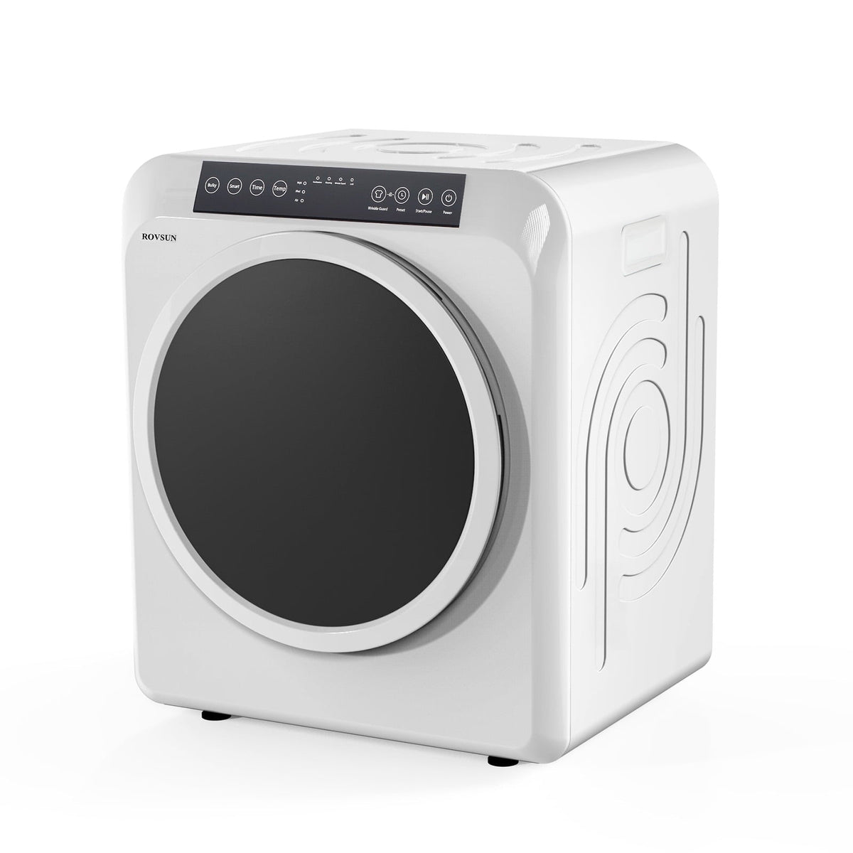 ROVSUN 13.2LB Portable Clothes Dryer. 3.5 Cu.Ft High End Front Load Tumble Laundry Dryer with LED Touch Screen & Ultraviolet Disinfection. 1300W. White