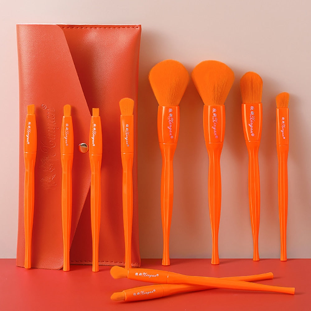 10 PCS Candy Color Makeup Brushes Set