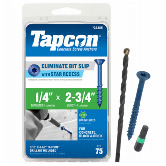 Tapcon 28385 Phillips Flat-Head Concrete Anchors, 75-Count