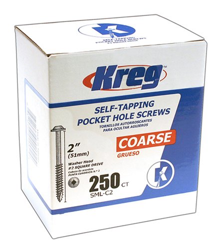 Kreg SML-C2-250 Washer Head Pocket Hole Screw, #8 x 2", 250 Ct
