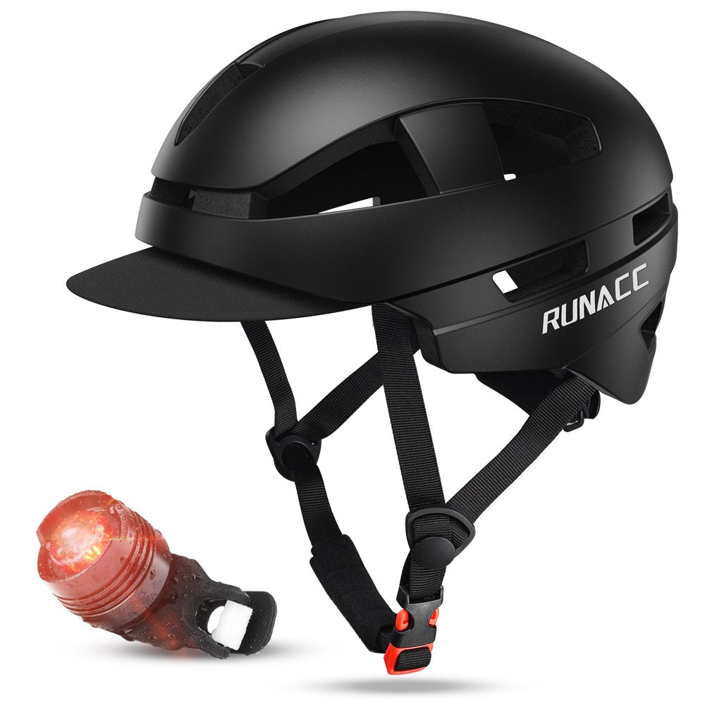 Adult Bike Helmet for Men Women W/ LED Light & Removable Visor Ultra Cycling Helmet 22-24" Adjustable Bike Helmet