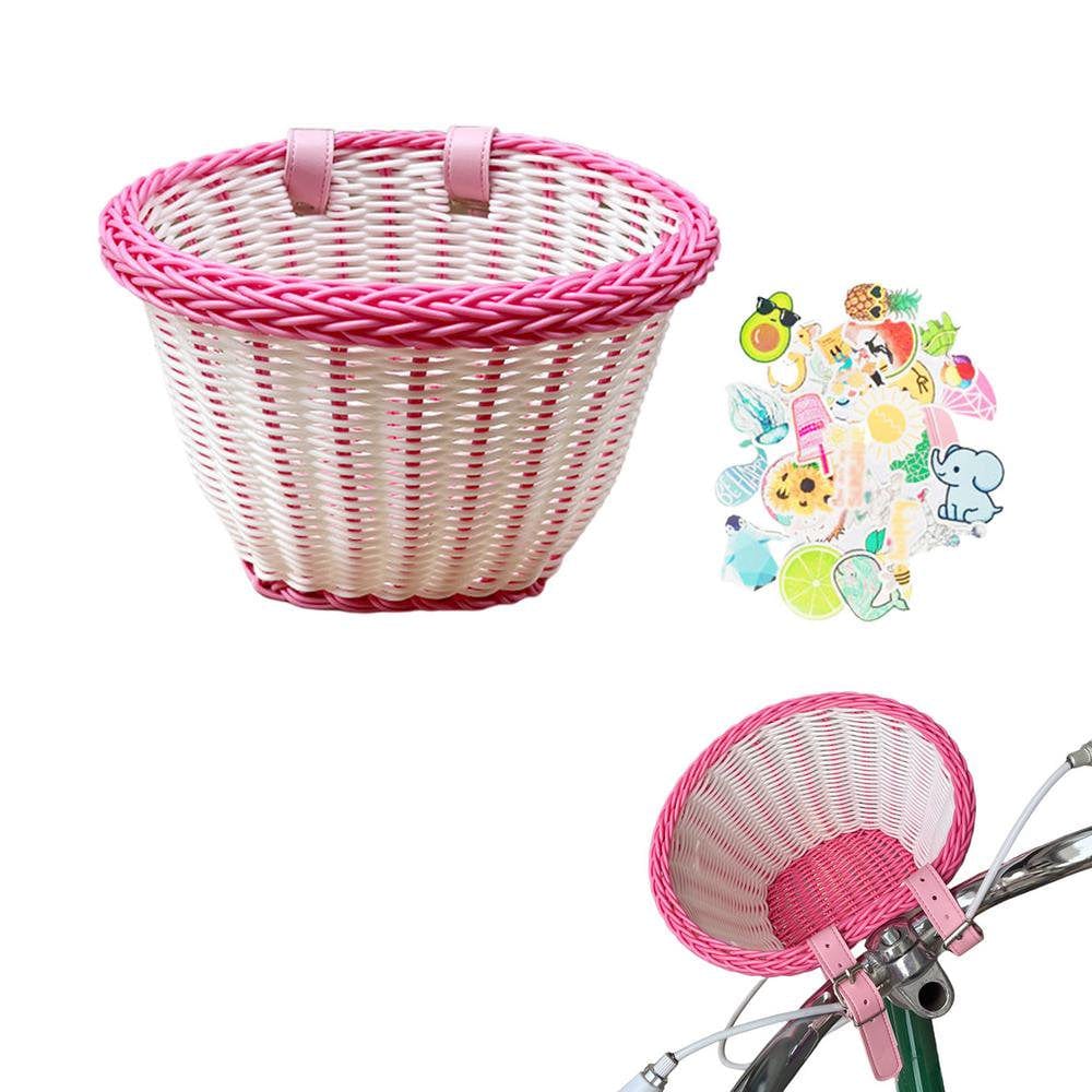 Gecorid Kid'S Bicycle Basket Front Handlebar Kid'S Bicycle Basket Front Toddler Tiny Tricycle Baskets Decorative Bike Accessories Set Rational